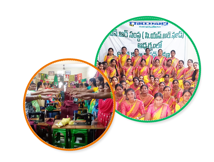CSR-funded sewing machine training batch group photo