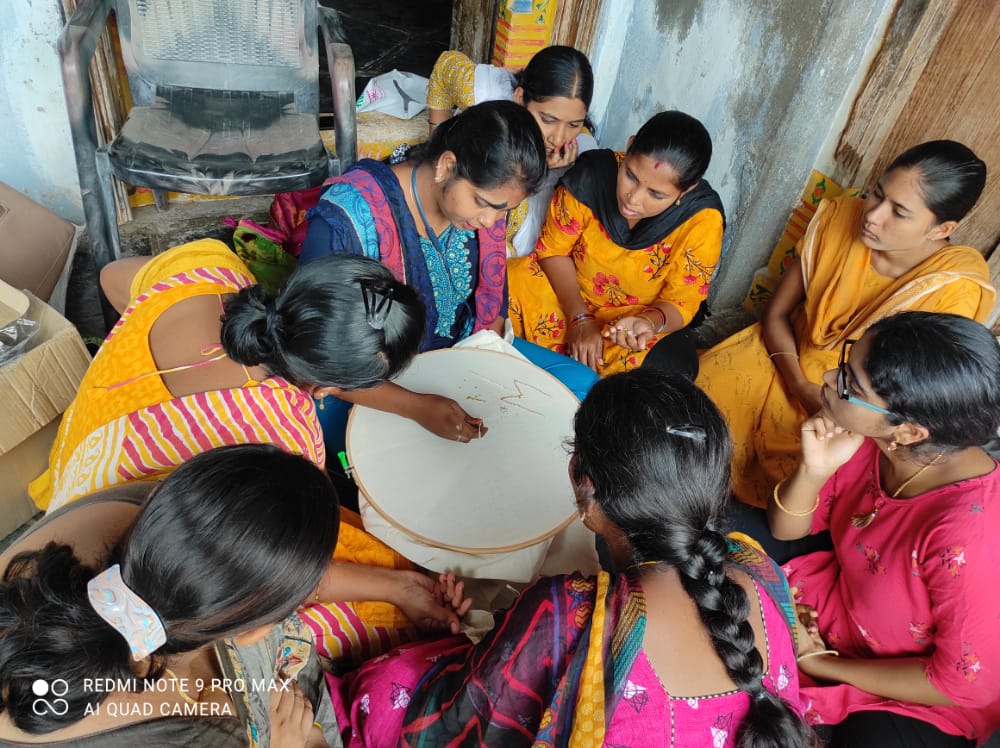 Embroidery skill training group session