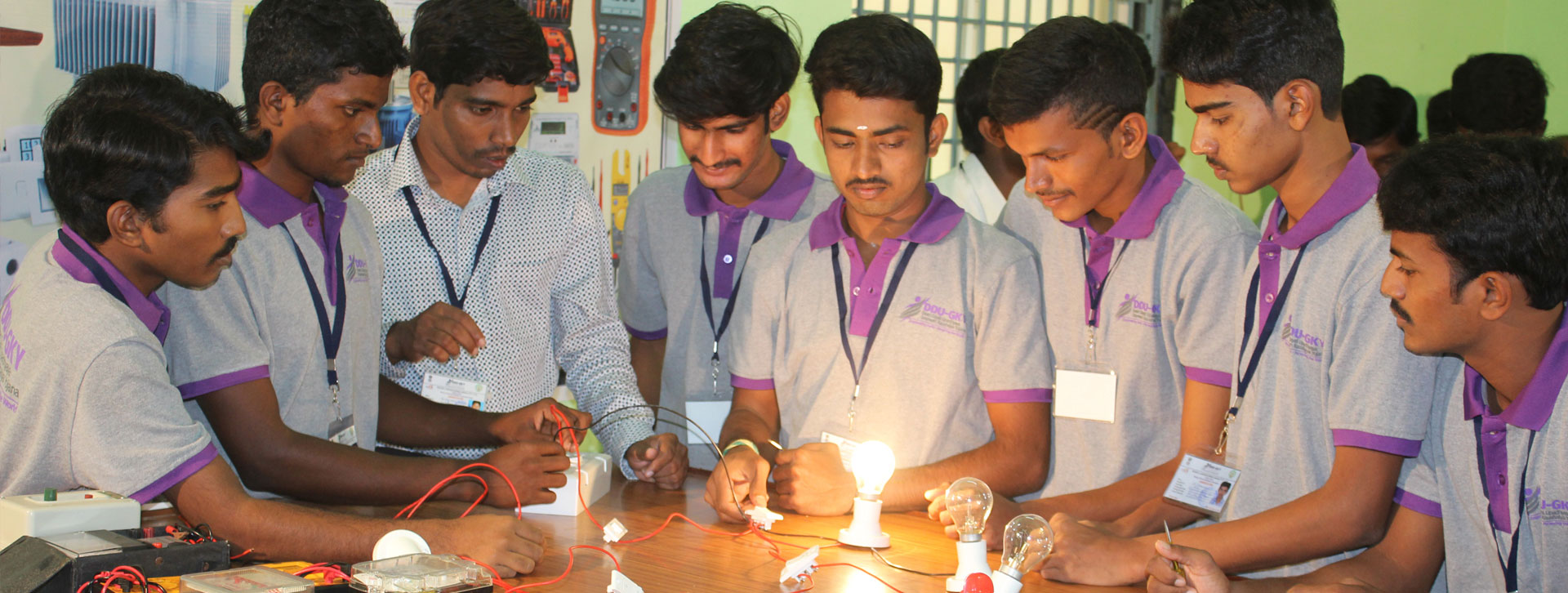 CURD electrical safety trainees in a hands-on skill development classroom